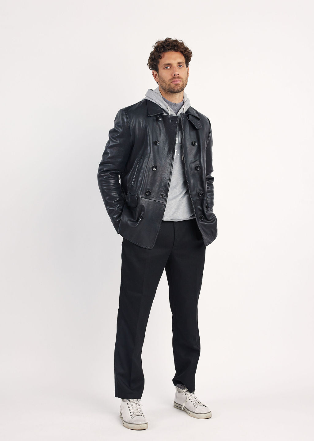 Veste en cuir noire RALF NEWPORT