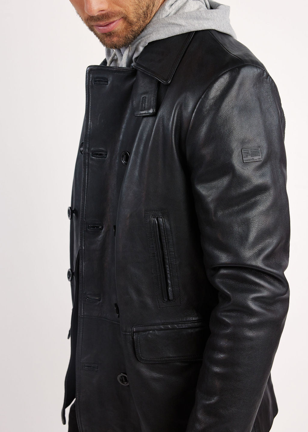 Veste en cuir noire RALF NEWPORT