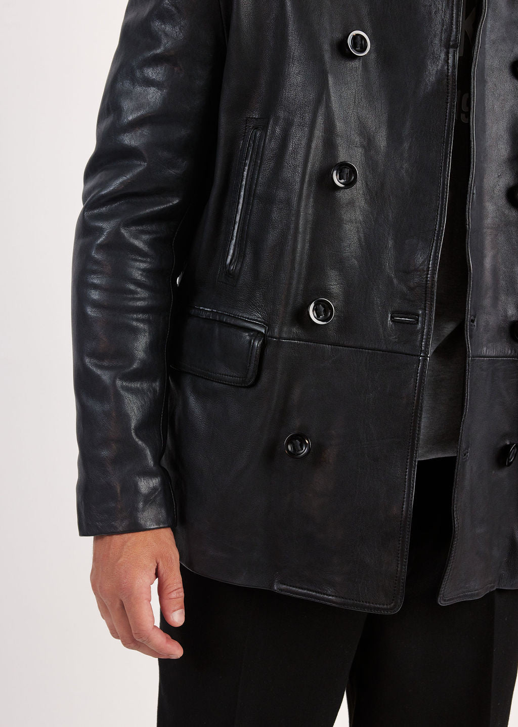 Veste en cuir noire RALF NEWPORT