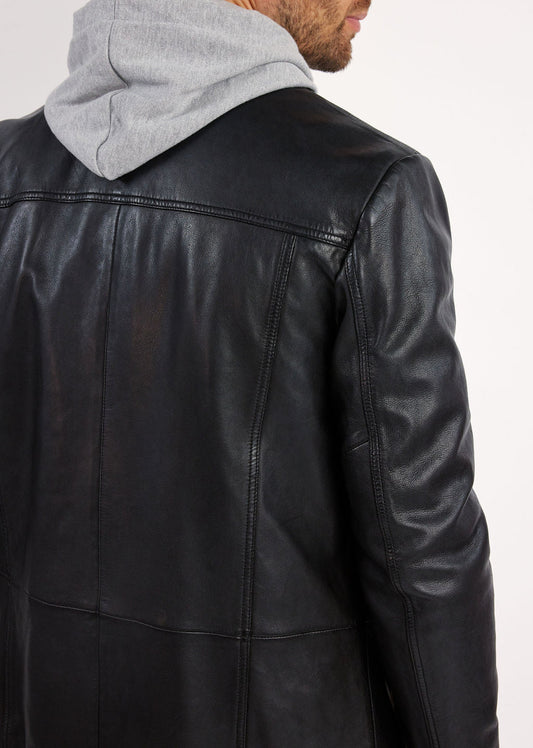Veste en cuir noire RALF NEWPORT