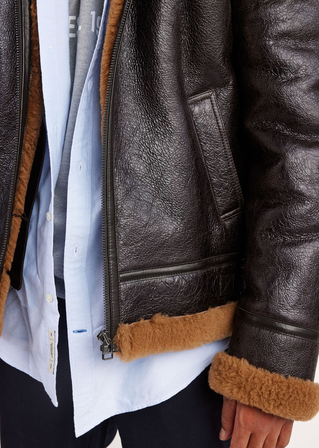 Veste en cuir tabac / gingembre REAGAN MONTECRISTO