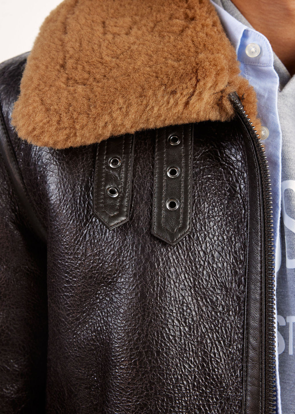 Veste en cuir tabac / gingembre REAGAN MONTECRISTO