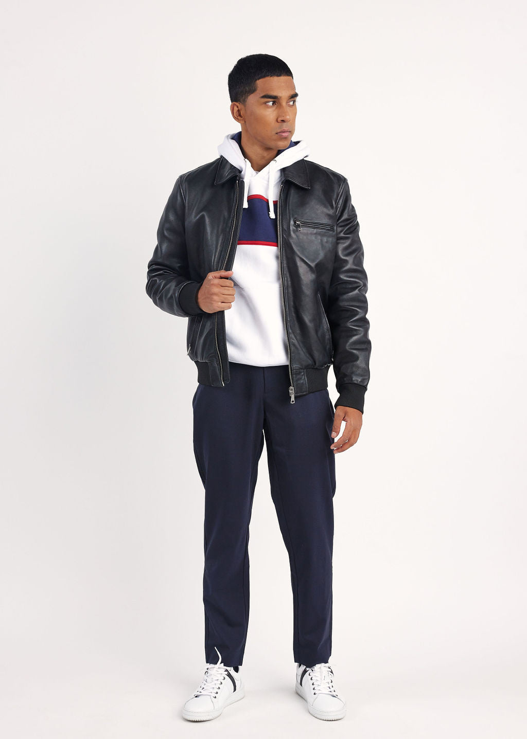 Veste en cuir noire START ELECTRA