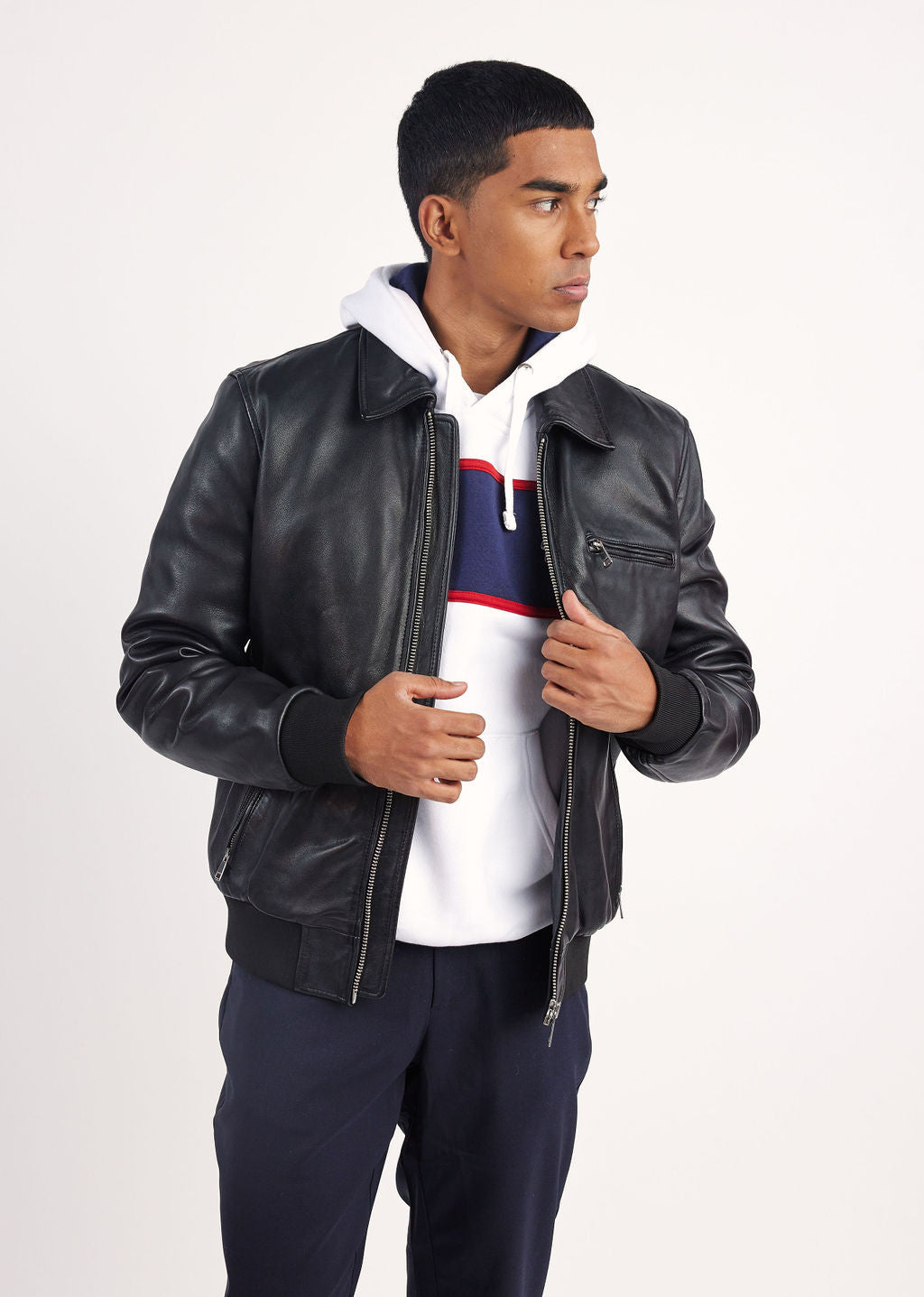 Veste en cuir noire START ELECTRA