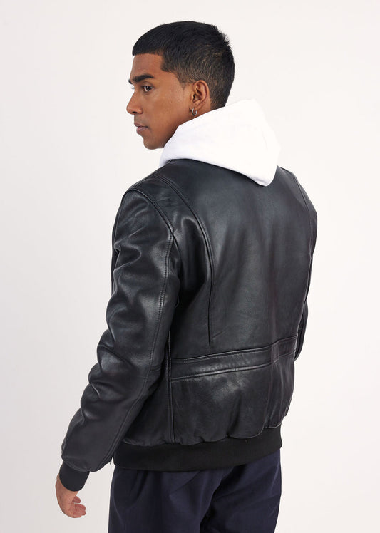 Veste en cuir noire START ELECTRA