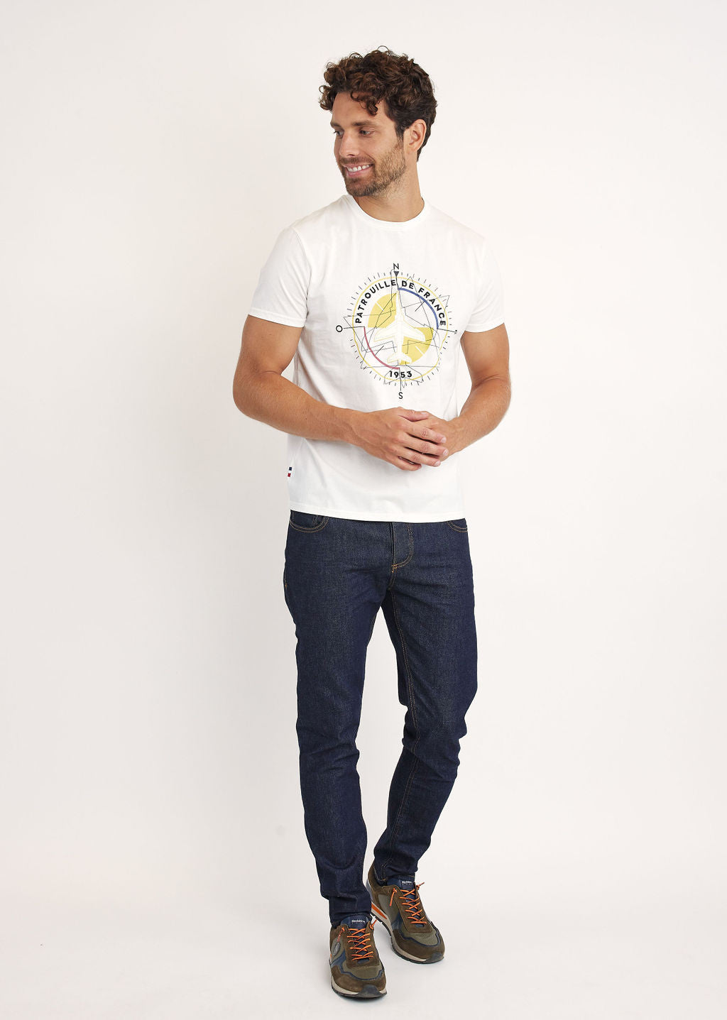 T-shirt blanc COMPASS TRIM