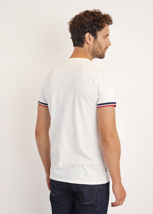 T-shirt manches courtes blanc WINGS SLUB