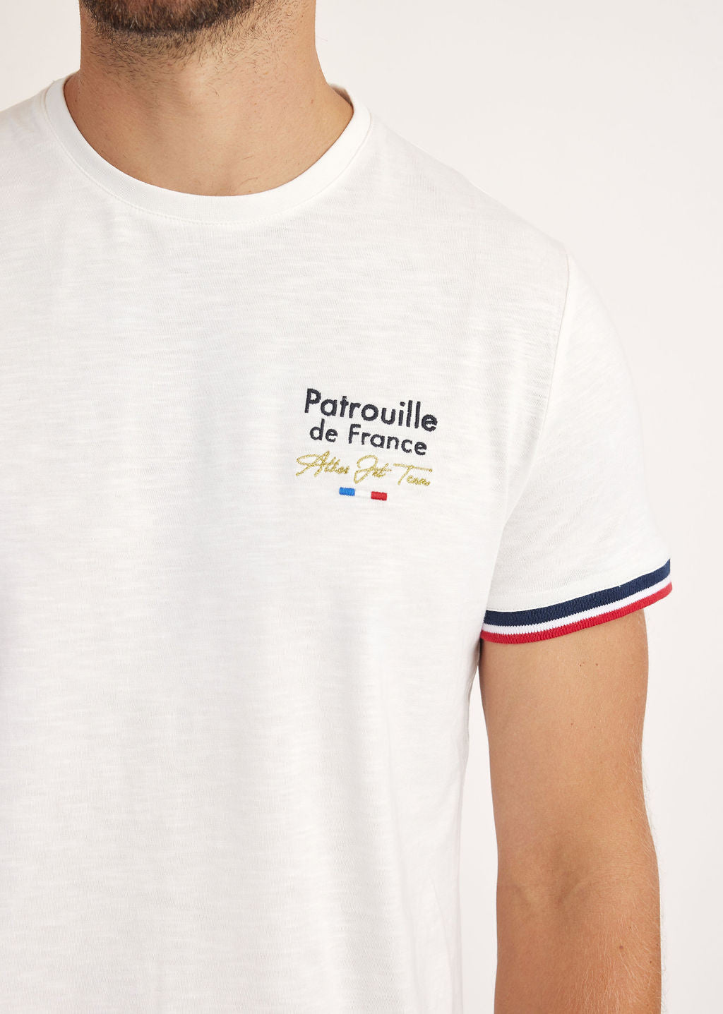 T-shirt manches courtes blanc WINGS SLUB