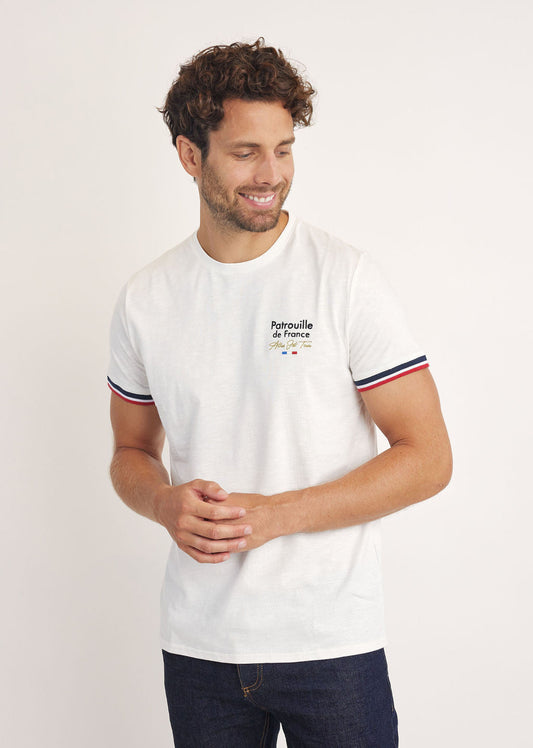 T-shirt manches courtes blanc WINGS SLUB