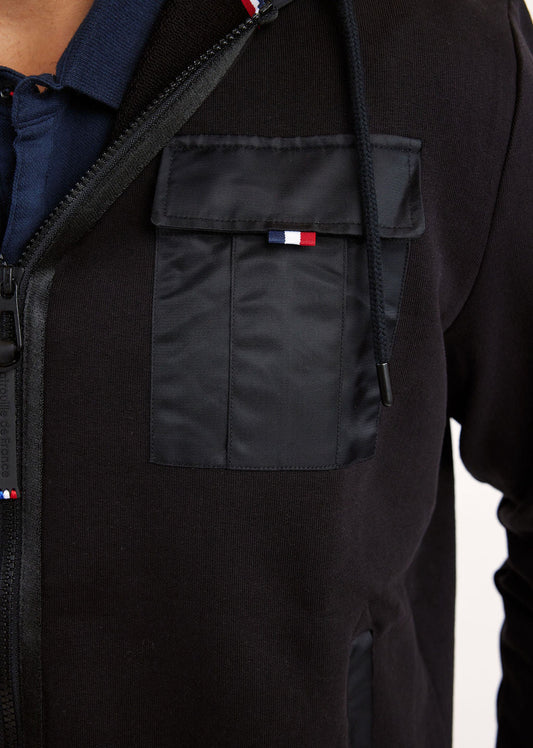 Sweatshirt zippé noir OFFICIER FRENCH