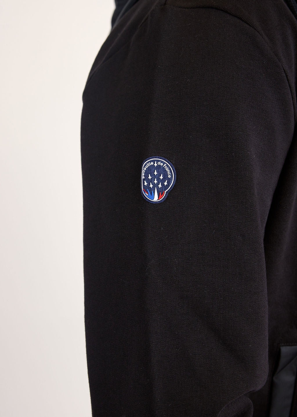 Sweatshirt zippé noir OFFICIER FRENCH