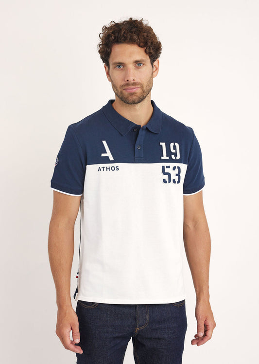 Polo marine / blanc TURBO LINE