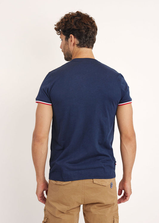 T-shirt manches courtes bleu marine WINGS SLUB