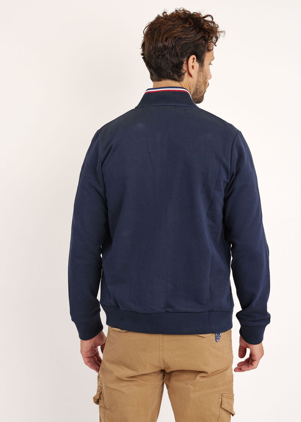 Sweatshirt zippé en molleton marine ACTIVE FRENCH