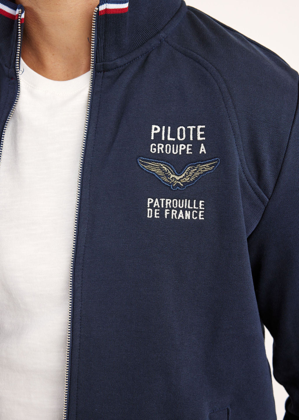 Sweatshirt zippé en molleton marine ACTIVE FRENCH