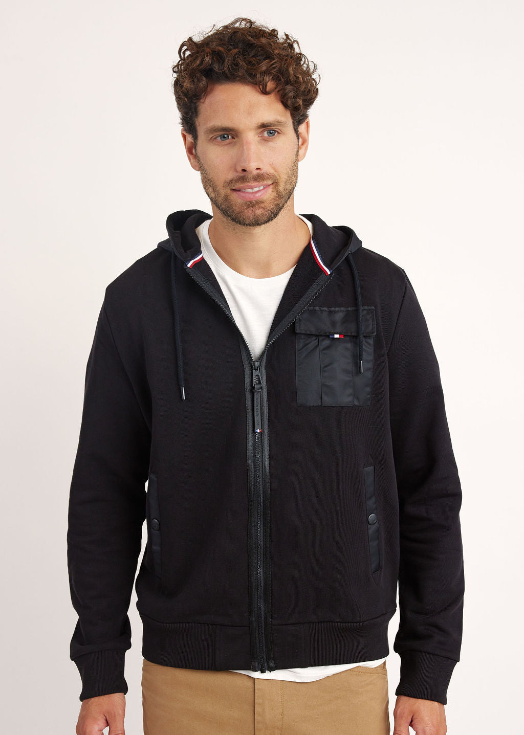 Sweatshirt zippé noir OFFICIER FRENCH