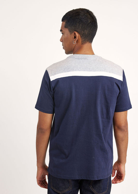 T-shirt marine / gris DINA CALDER
