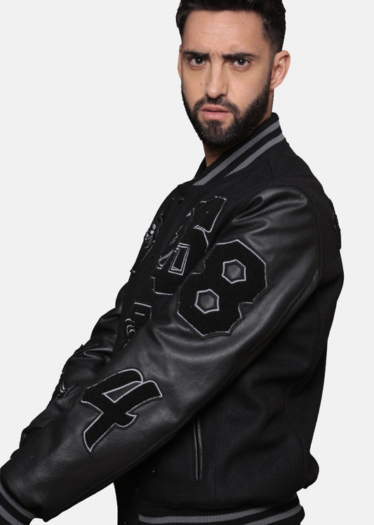 Blouson en cuir noir HARVARD GRAPHITE
