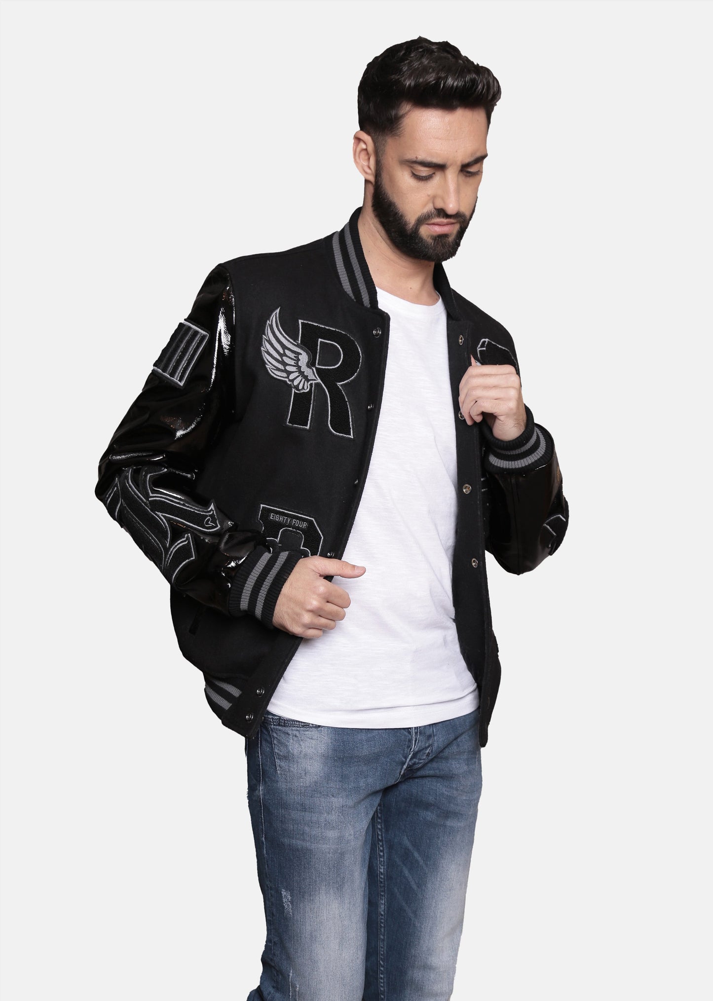 Blouson en cuir noir HARVARD GRAPHITE