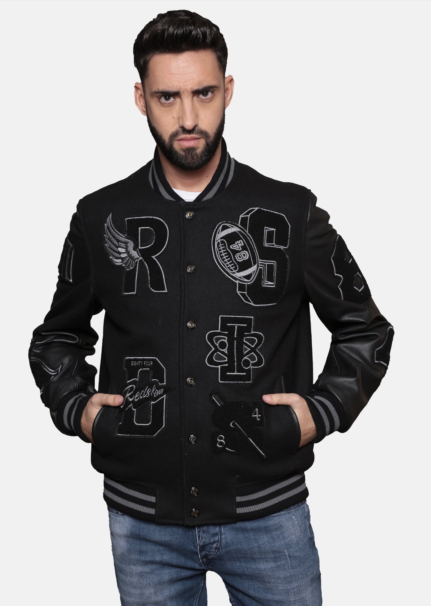 Blouson en cuir noir HARVARD GRAPHITE