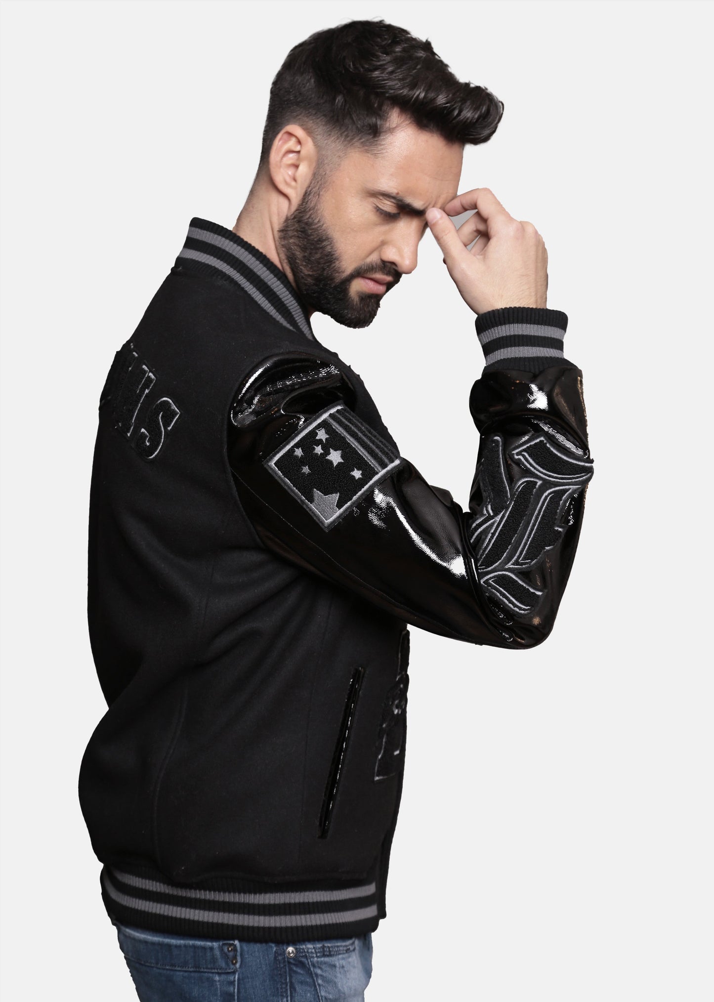 Blouson en cuir noir HARVARD GRAPHITE