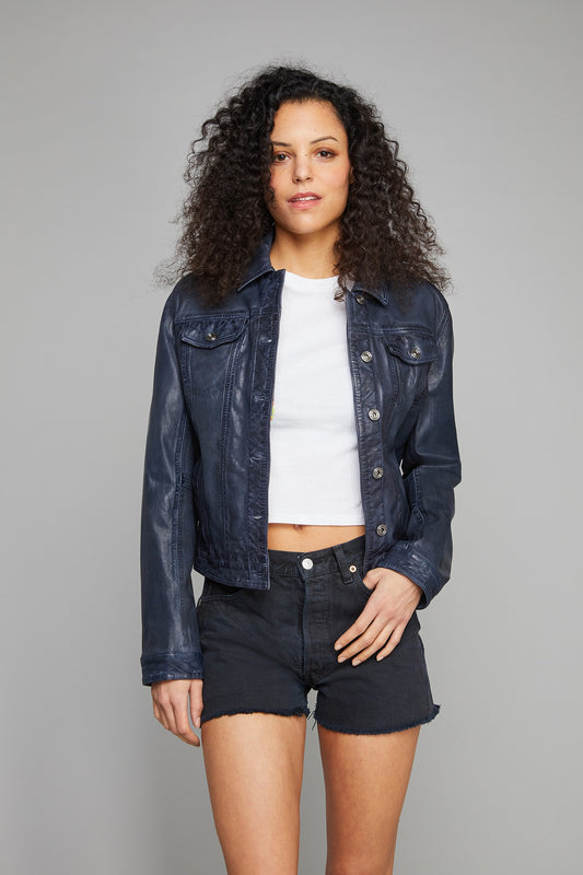 Blouson cuir PERCY RETRO