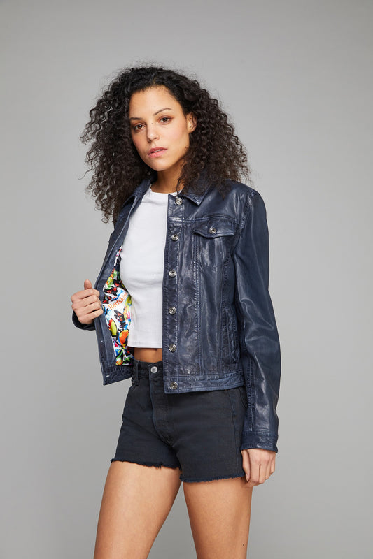 Blouson cuir PERCY RETRO