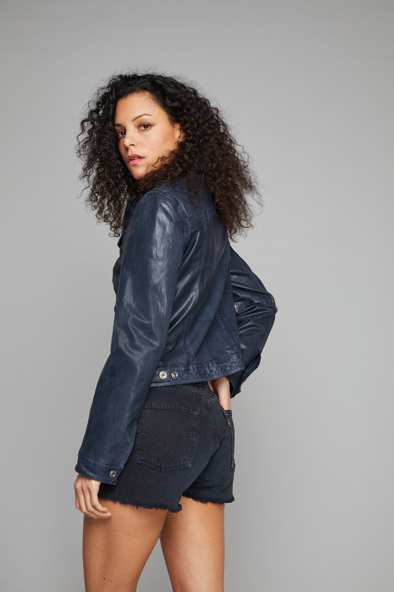 Blouson cuir PERCY RETRO