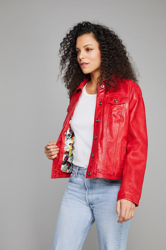 Blouson cuir PERCY RETRO