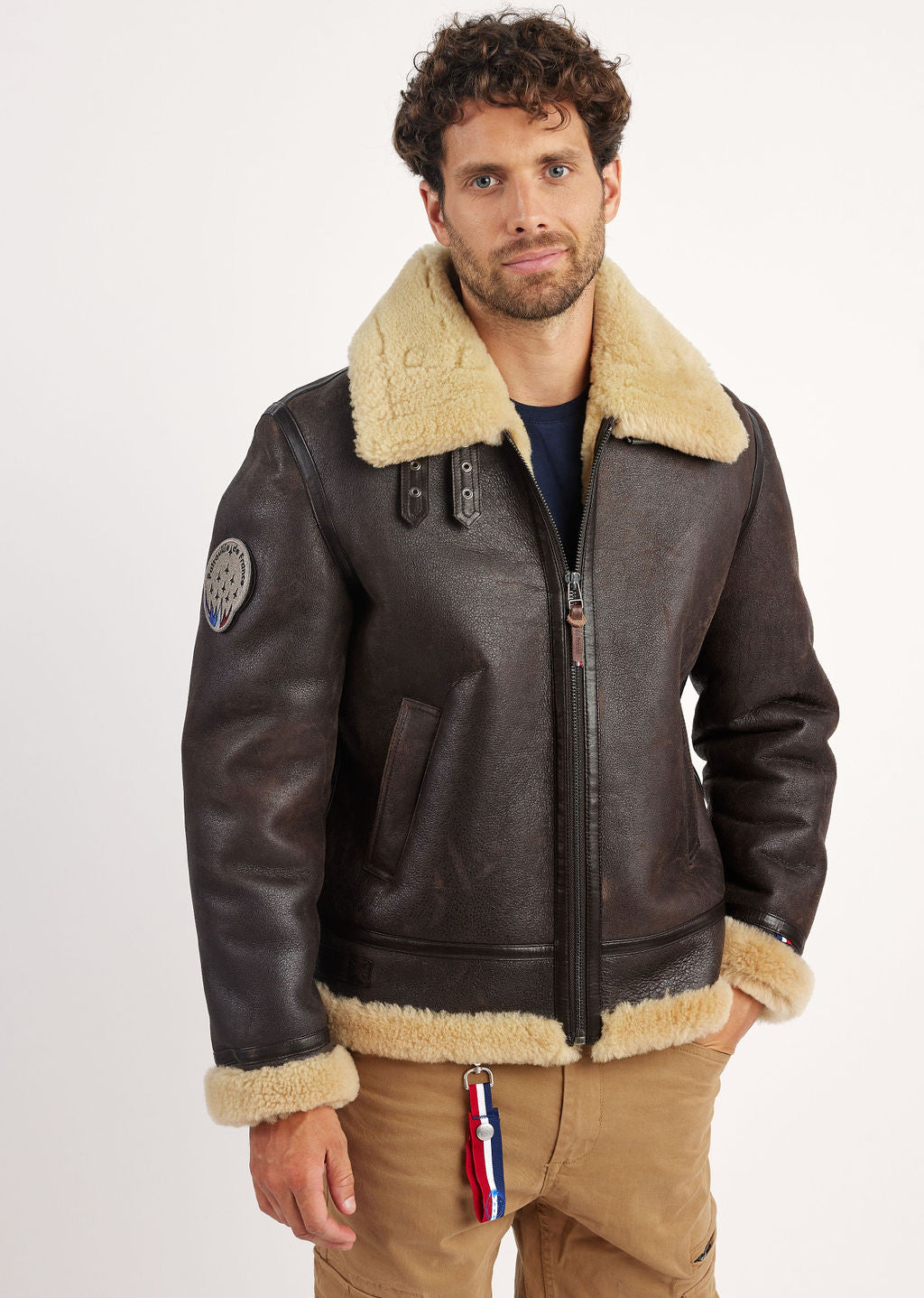 Blouson en cuir marron MISTRAL QUEENSTOWN