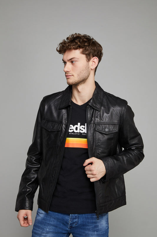 Blouson cuir TRUCK CHANCE