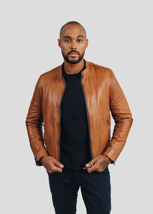 Blouson en cuir or FAISS GREEN