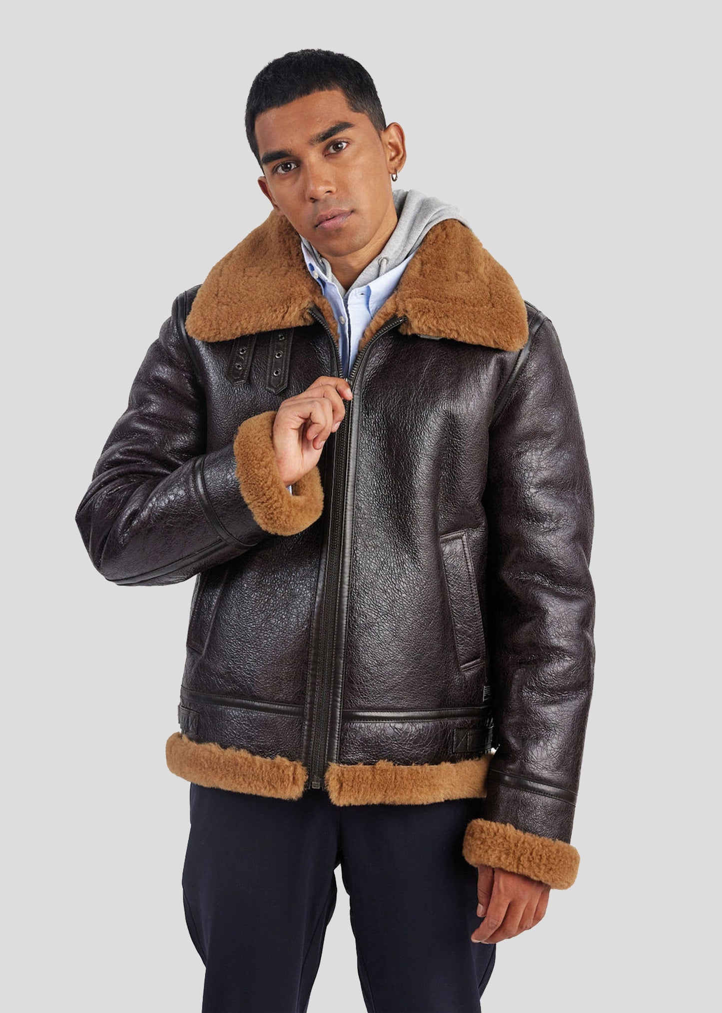 Veste en cuir tabac / gingembre REAGAN MONTECRISTO