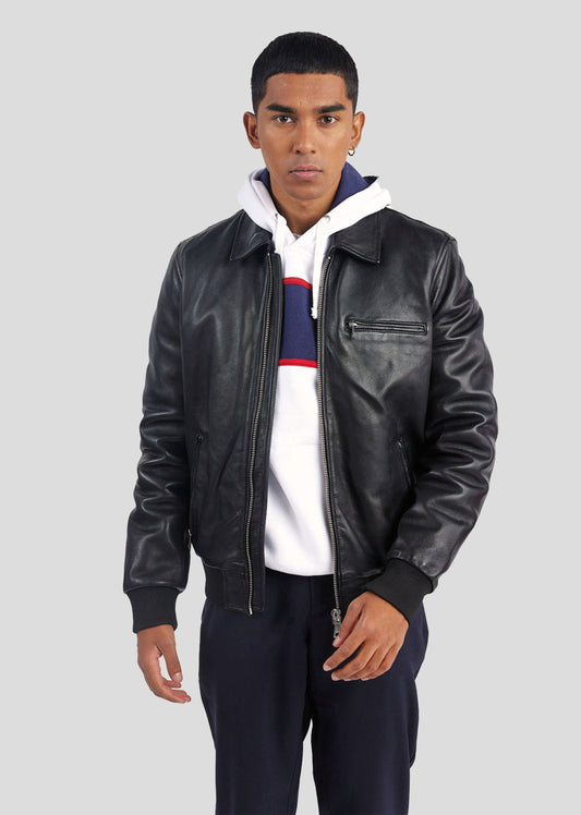 Veste en cuir noire START ELECTRA