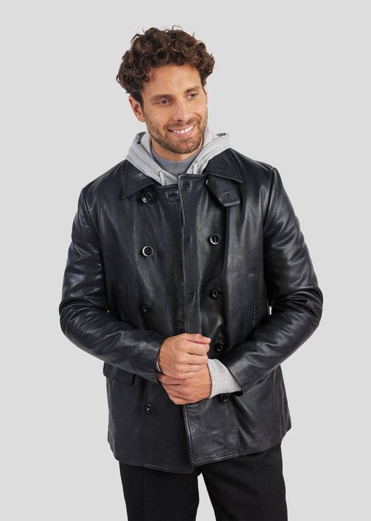 Veste en cuir noire RALF NEWPORT