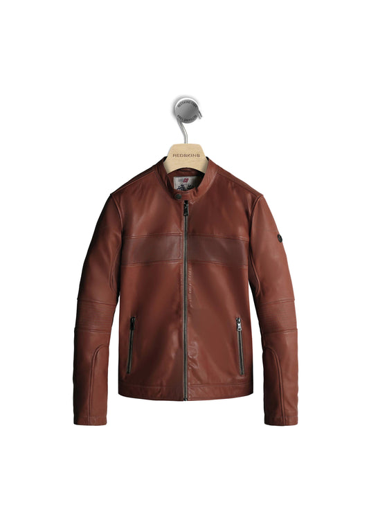Blouson en cuir cognac SEBRING SEATTLE