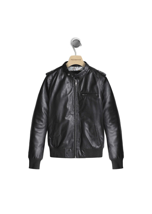 Blouson en cuir noir BOX SEATTLE