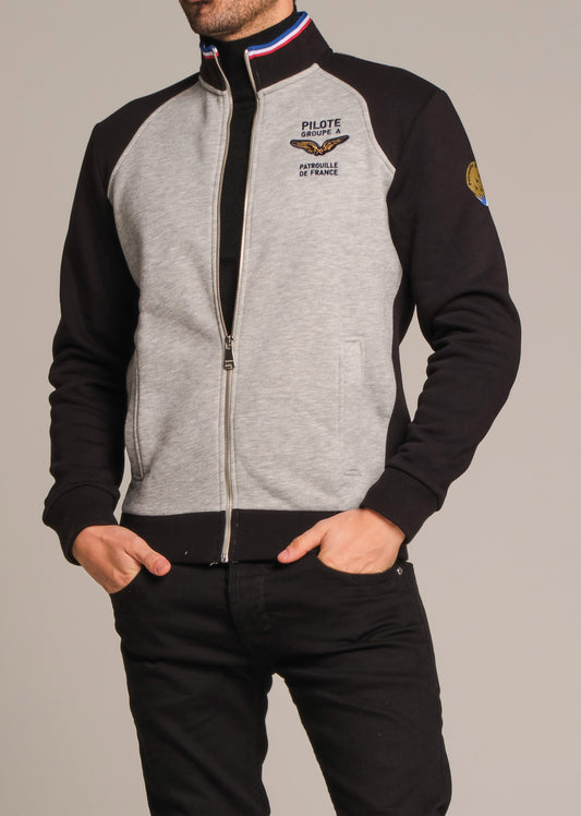 Sweatshirt zippé en molleton gris ACTIVE POSTER