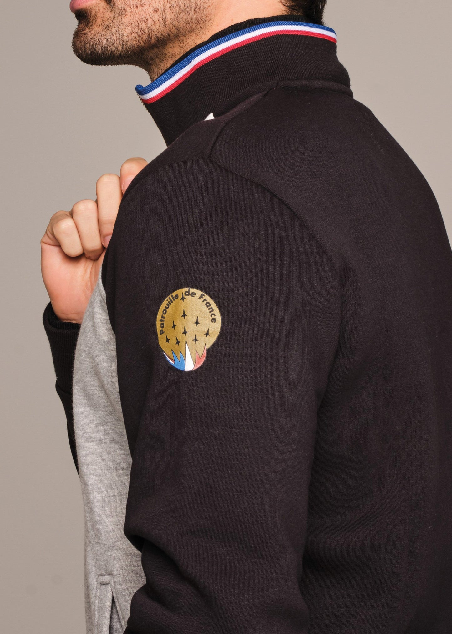 Sweatshirt zippé en molleton gris ACTIVE POSTER