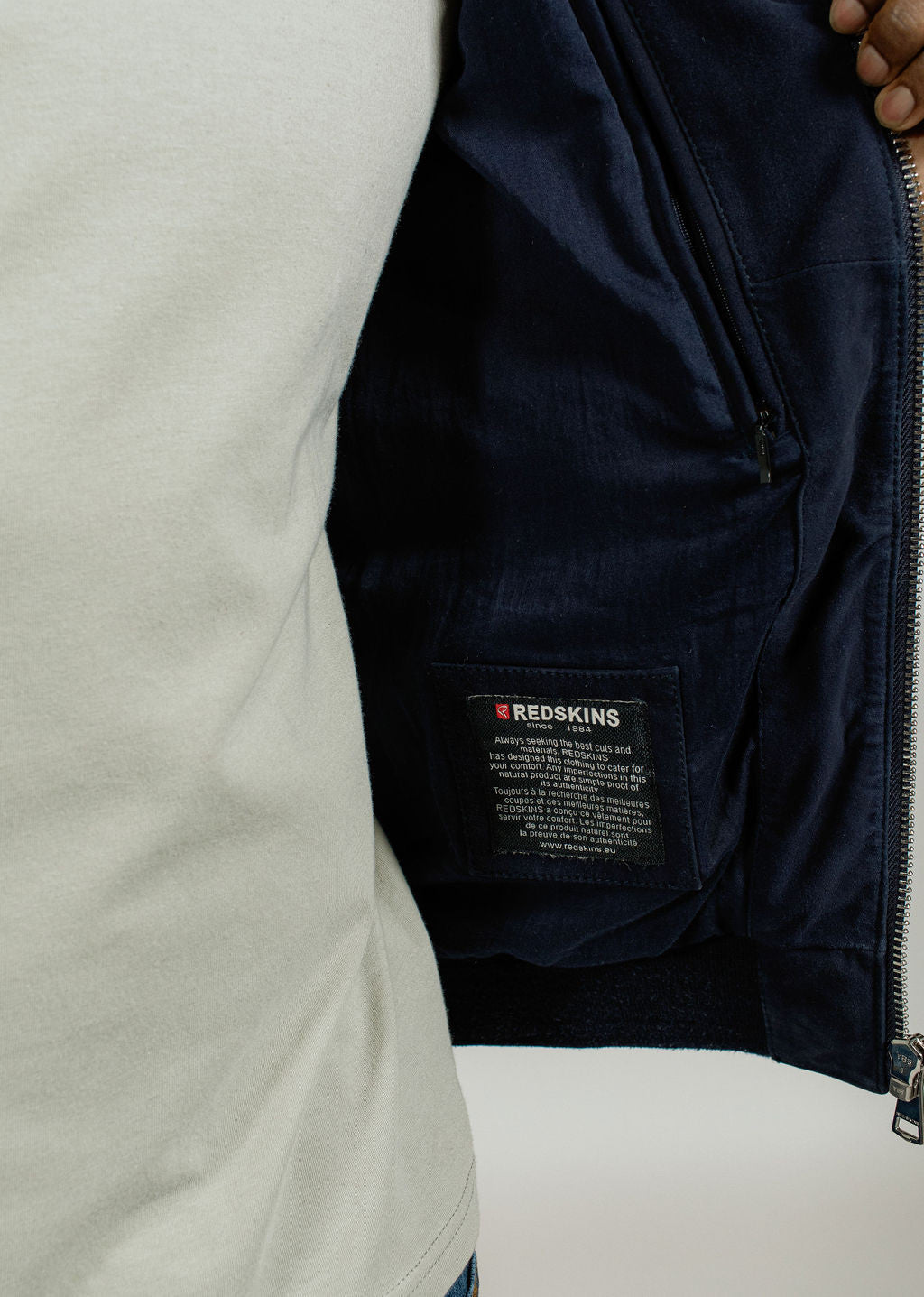 Blouson en cuir bleu marine BOWER 2 AFRICAN