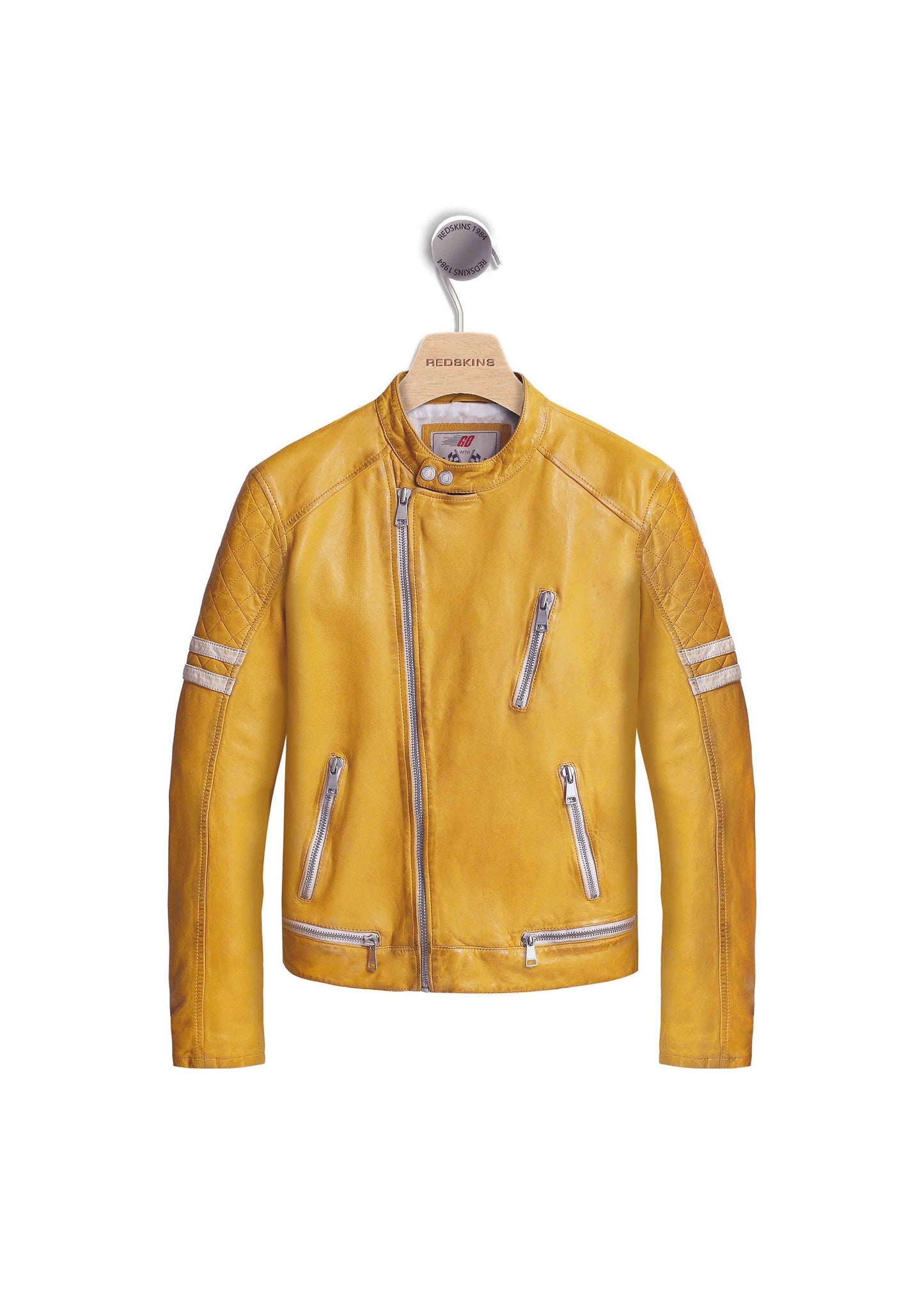 Blouson en cuir jaune CABRER BARCELONA