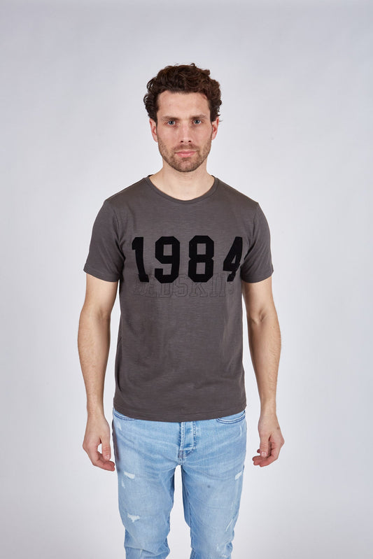 T-shirt manches courtes carbone DULY SLUBB