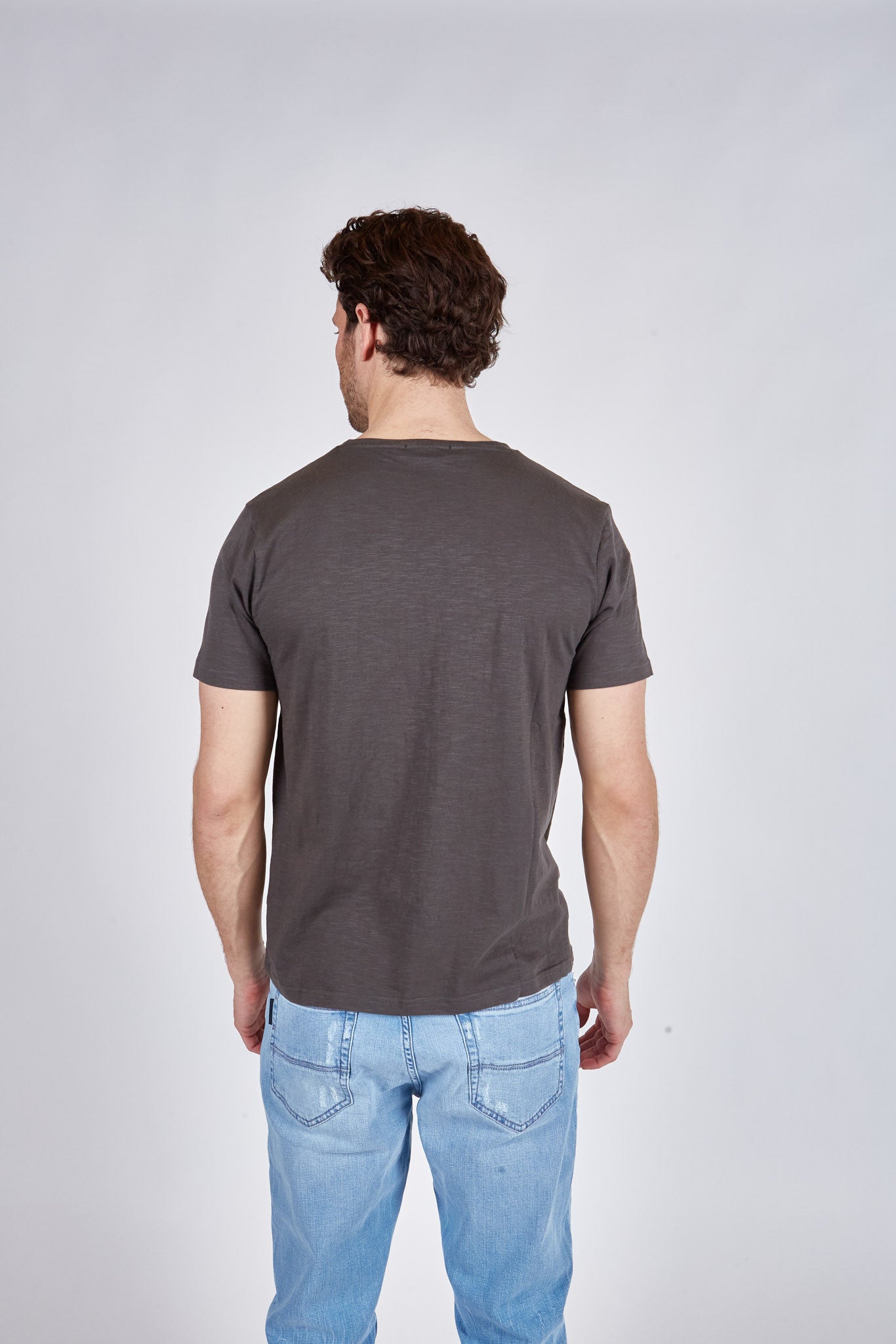T-shirt manches courtes carbone DULY SLUBB