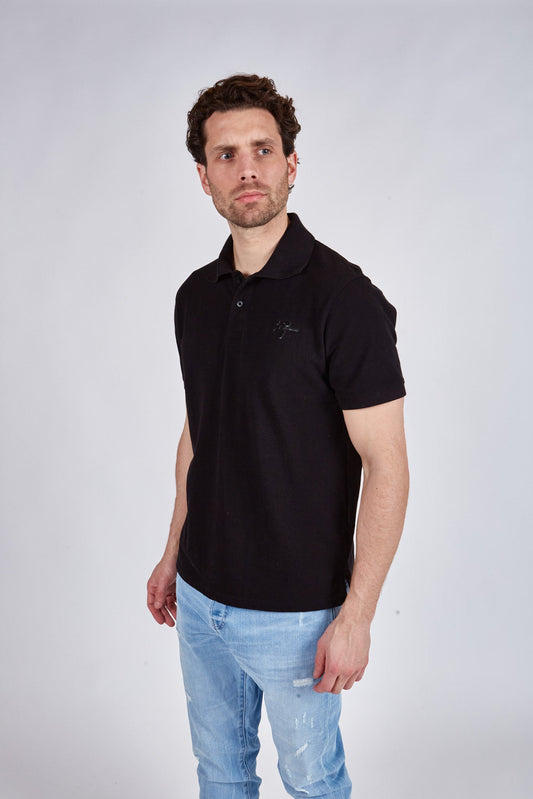 Polo manches courtes noir TEAM OLYMPIA