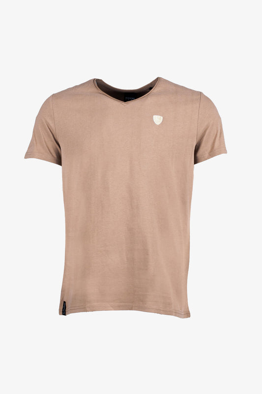T-shirt manches courtes taupe / cognac NINT ADEN