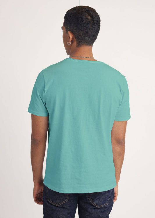 T-shirt manches courtes cyan NATHEW ADEN