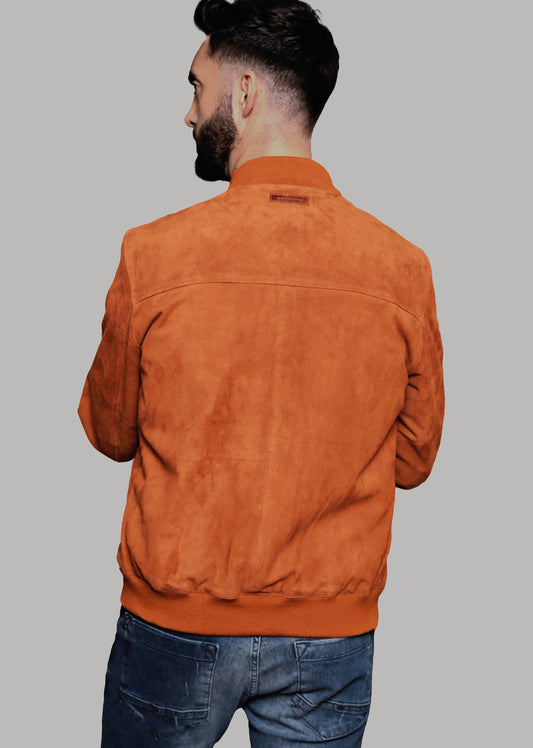 Blouson en cuir orange BOWER 2 AFRICAN
