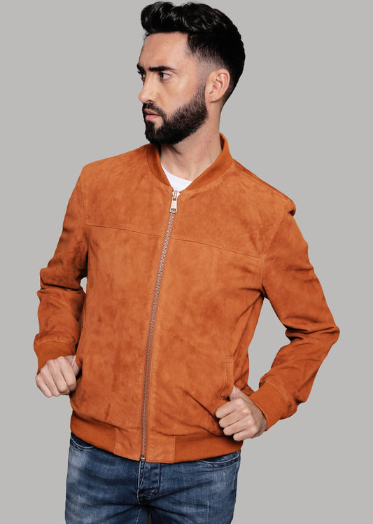 Blouson en cuir orange BOWER 2 AFRICAN