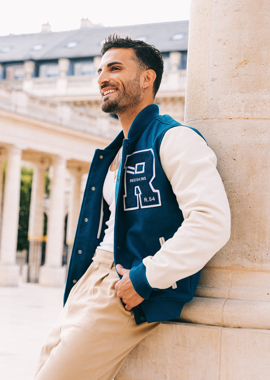 Blouson en cuir bleu FORD HATCH