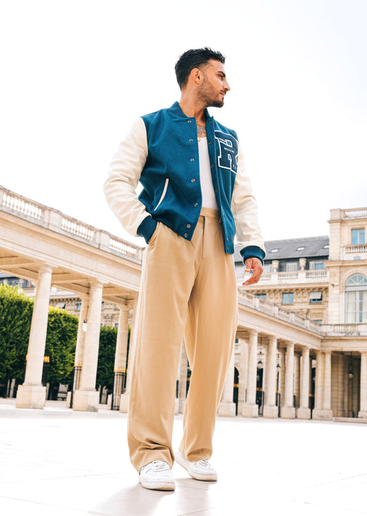 Blouson en cuir bleu FORD HATCH